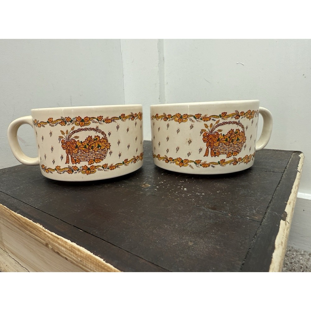 House of Lloyd Fall Harvest Basket Soup Mug‎ Vintage 1991